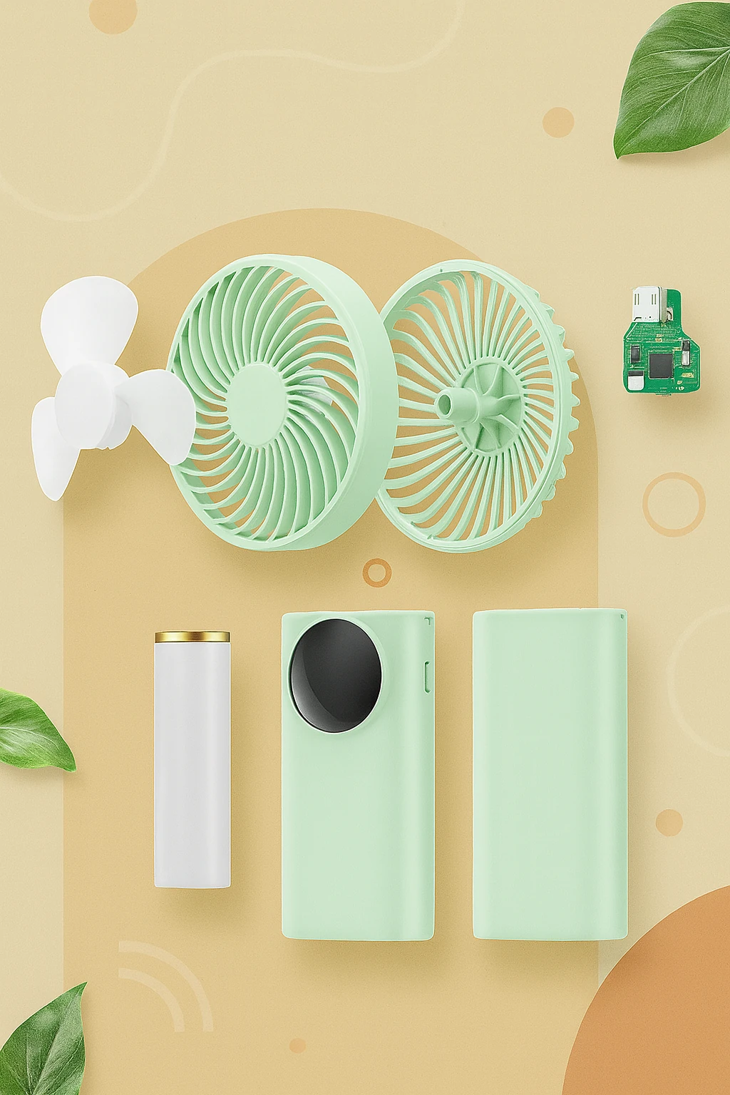 portable mini fan exploded parts