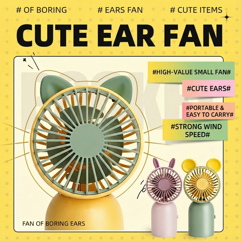 Cute ear mini fan 8816B with multiple colors