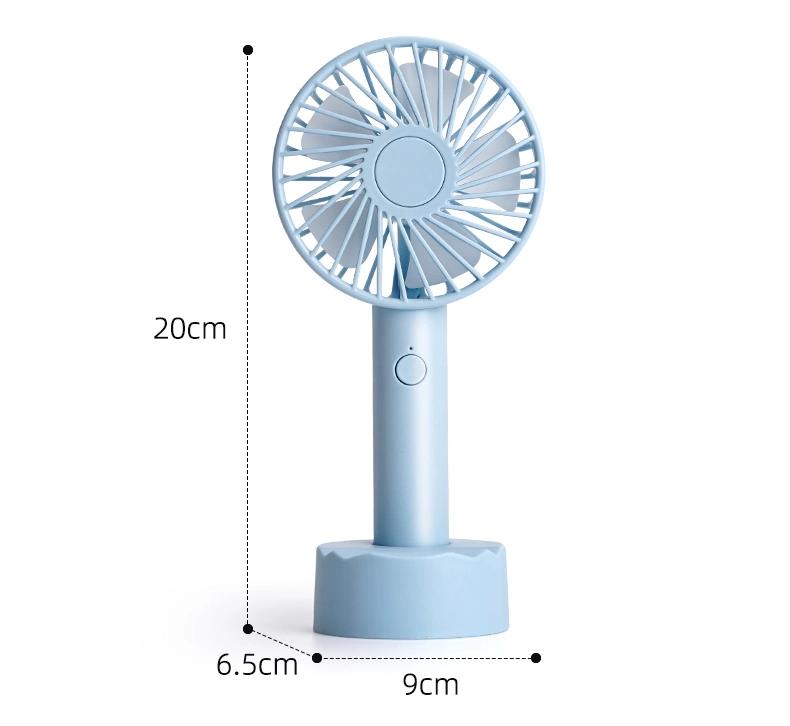 Blue mini fan with dimensions 8824
