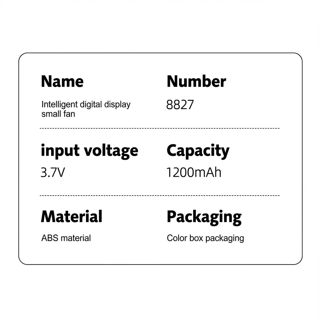 8827 specification summary card