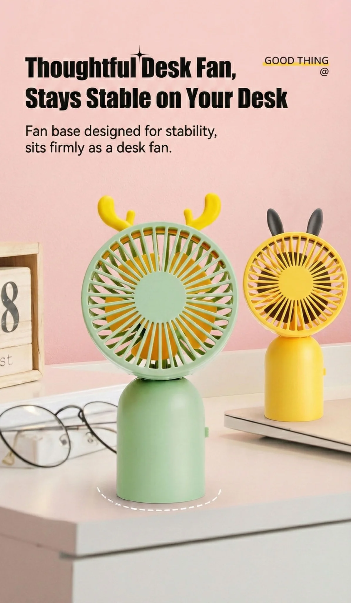 8816 cartoon fans standing on desk