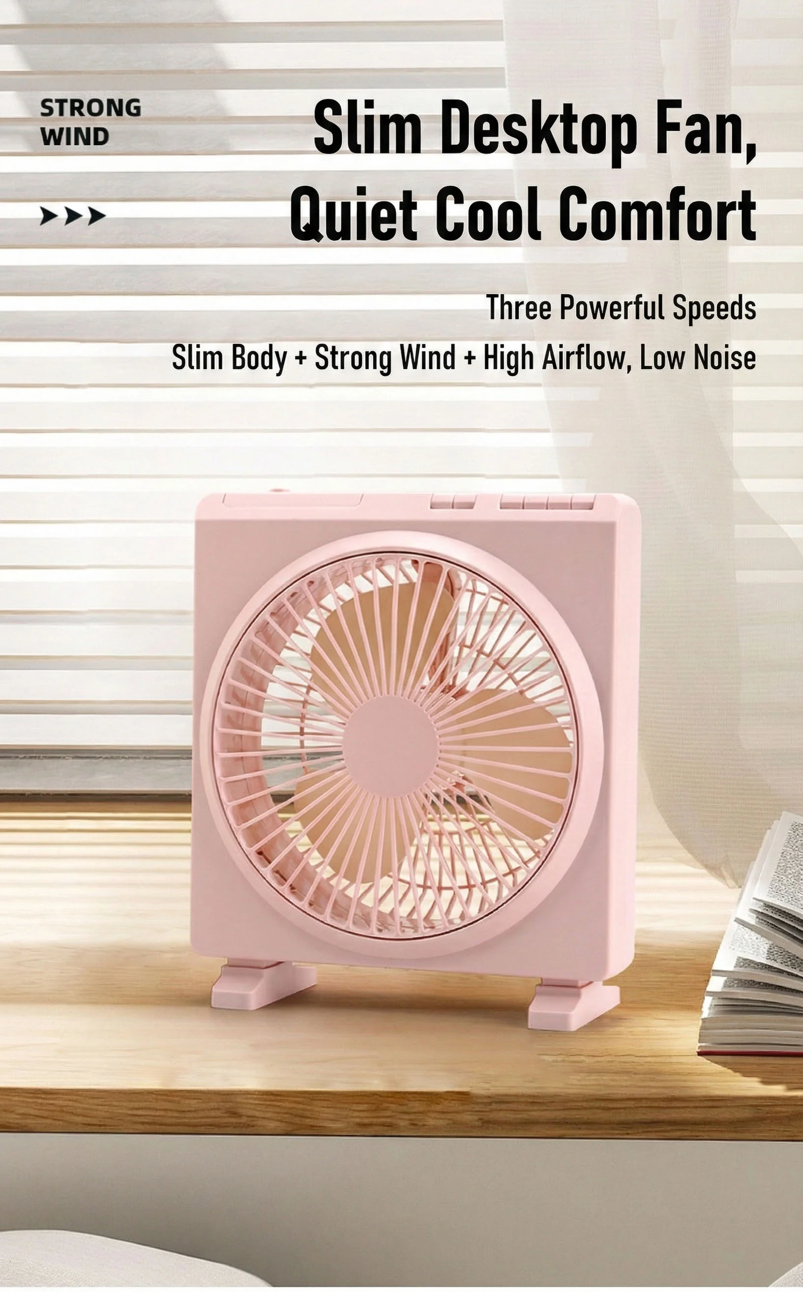 8820 desktop fan 3-speed control feature