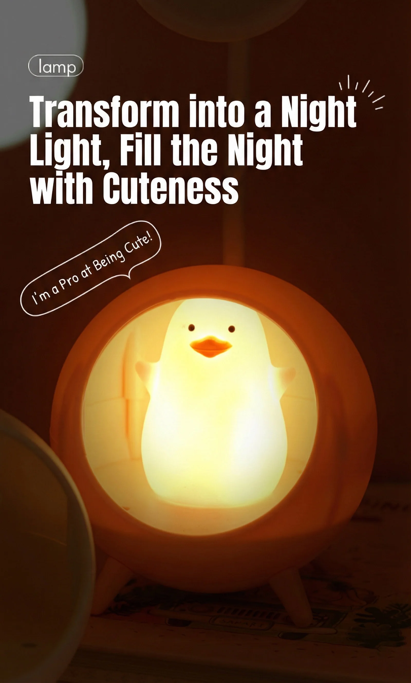 T305 duck night light glow in dark