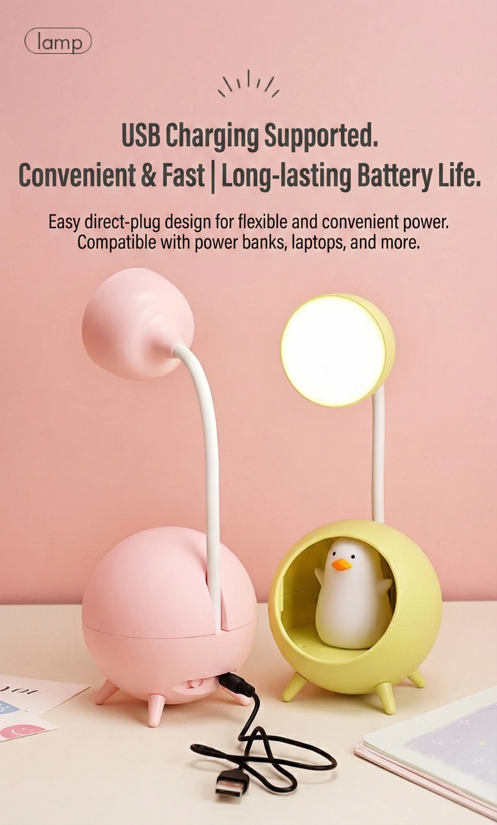 T305 USB charging cable included